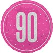 18in GLITZ PINK 90TH BIRTHDAY FOIL BALLOON