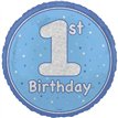 18in GLITZ BLUE 1ST BIRTHDAY FOIL BALLOON