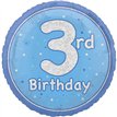 18in GLITZ BLUE 3RD BIRTHDAY FOIL BALLOON