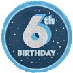 18in GLITZ BLUE 6TH BIRTHDAY FOIL BALLOON
