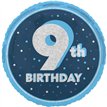 18in GLITZ BLUE 9TH BIRTHDAY FOIL BALLOON