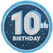 18in GLITZ BLUE 10TH BIRTHDAY FOIL BALLOON
