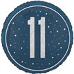 18in GLITZ BLUE 11TH BIRTHDAY FOIL BALLOON