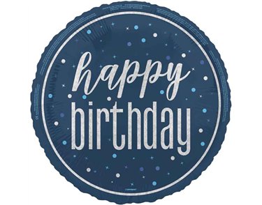 18in GLITZ BLUE HAPPY BIRTHDAY FOIL BALLOON