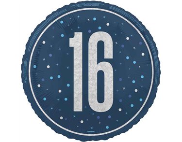 18in GLITZ BLUE 16TH BIRTHDAY FOIL BALLOON