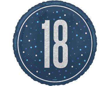 18in GLITZ BLUE 18TH BIRTHDAY FOIL BALLOON