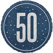 18in GLITZ BLUE 50TH BIRTHDAY FOIL BALLOON