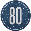 18in GLITZ BLUE 80TH BIRTHDAY FOIL BALLOON