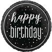 18in GLITZ BLACK HAPPY BIRTHDAY FOIL BALLOON