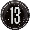 18in GLITZ BLACK 13TH BIRTHDAY FOIL BALLOON