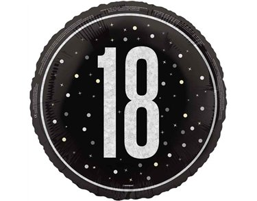 18in GLITZ BLACK 18TH BIRTHDAY FOIL BALLOON