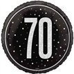 18in GLITZ BLACK 70TH BIRTHDAY FOIL BALLOON
