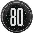 18in GLITZ BLACK 80TH BIRTHDAY FOIL BALLOON