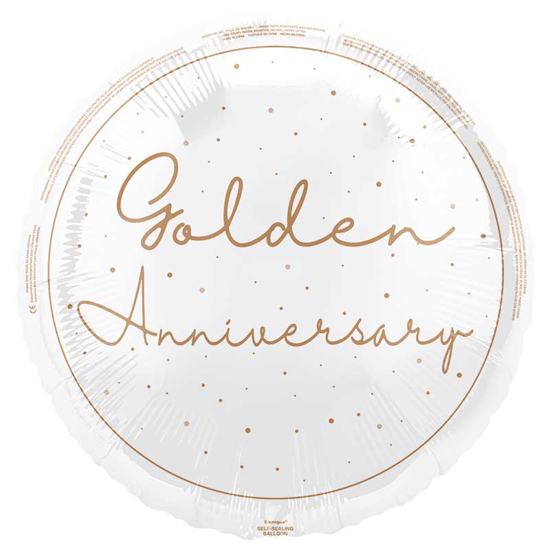 18in HAPPY 50TH ANNIVERSARY FOIL BALLOON