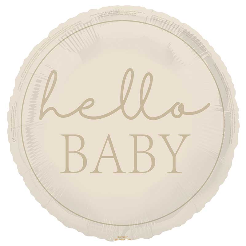 18in NEUTRAL HELLO BABY FOIL BALLOON