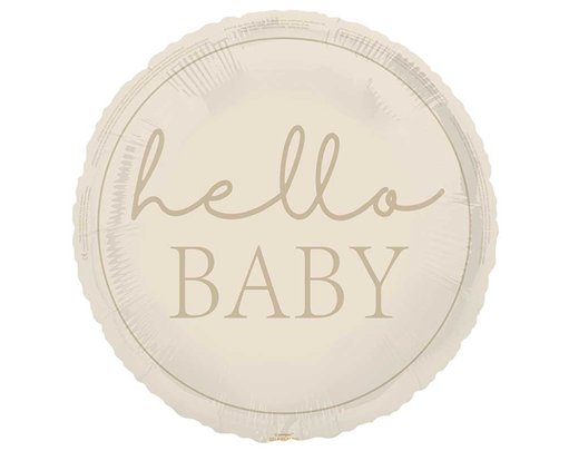 18in NEUTRAL HELLO BABY FOIL BALLOON