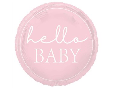18in PINK HELLO BABY FOIL BALLOON