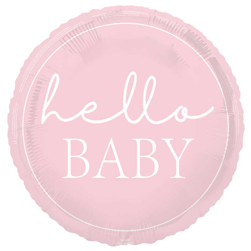 18in PINK HELLO BABY FOIL BALLOON