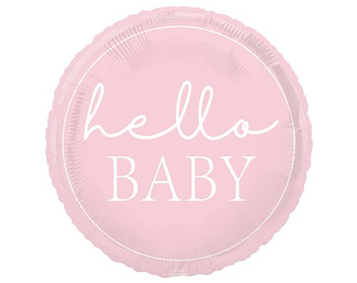 18in PINK HELLO BABY FOIL BALLOON