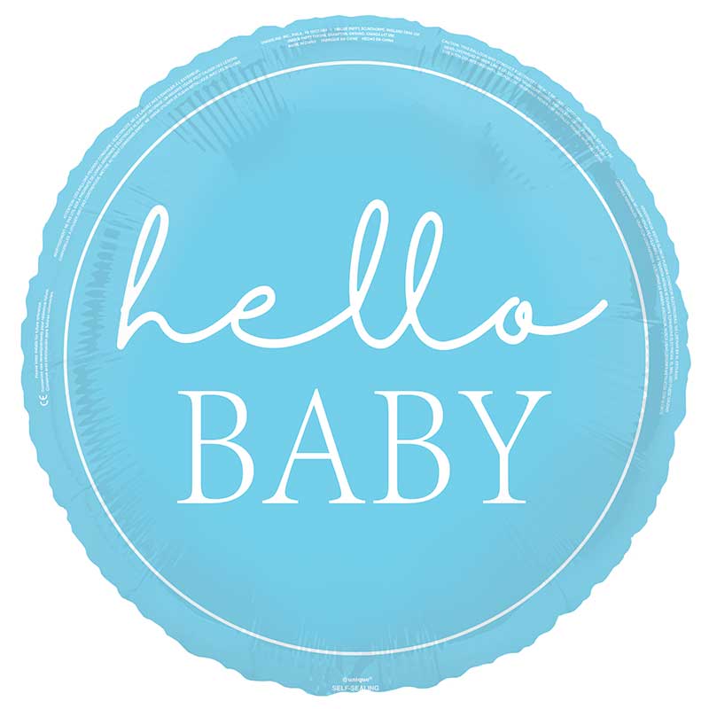 18in BLUE HELLO BABY FOIL BALLOON