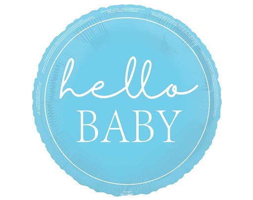18in BLUE HELLO BABY FOIL BALLOON