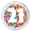 18in BRIGHT CONFETTI 21ST FOIL BALLOON
