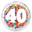 18in BRIGHT CONFETTI 40TH FOIL BALLOON