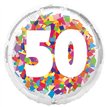 18in BRIGHT CONFETTI 50TH FOIL BALLOON