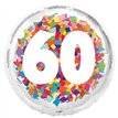 18in BRIGHT CONFETTI 60TH FOIL BALLOON