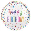 18in BRIGHT CONFETTI HAPPY BIRTHDAY FOIL BALLOON