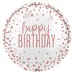 18in ROSE GOLD CONFETTI HAPPY BIRTHDAY FOIL BALLOON