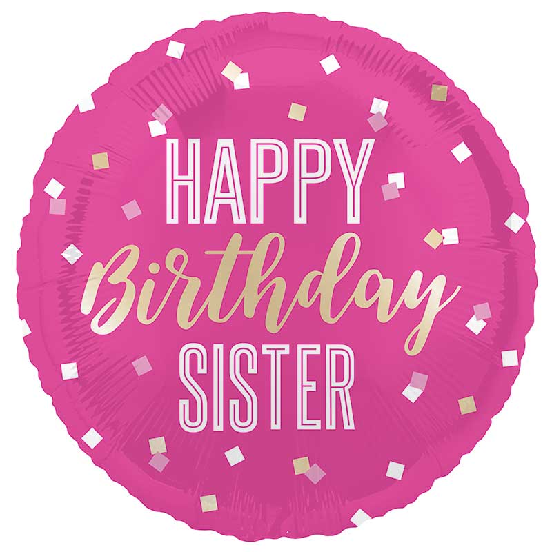 18in HAPPY BIRTHDAY SISTER FOIL BALLOON