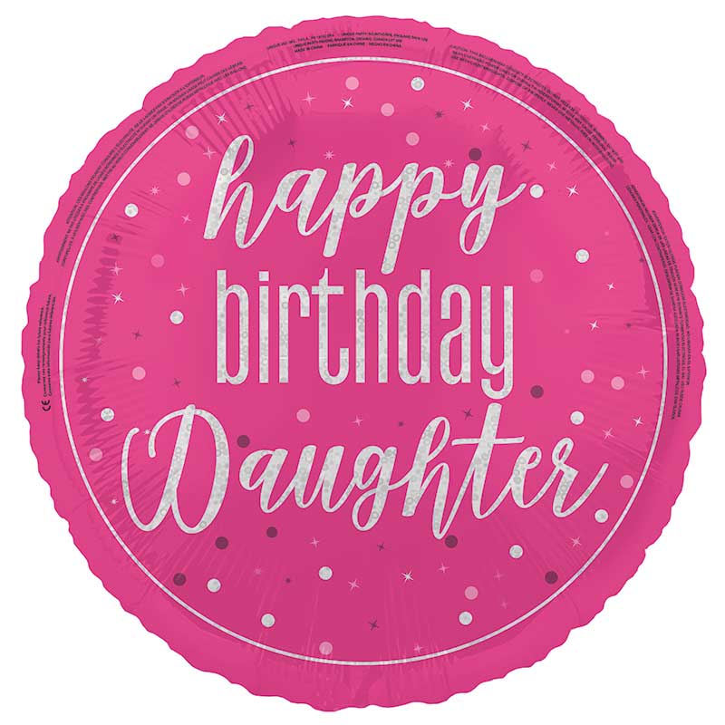 18in GLITZ PINK DAUGHTER FOIL BALLOON