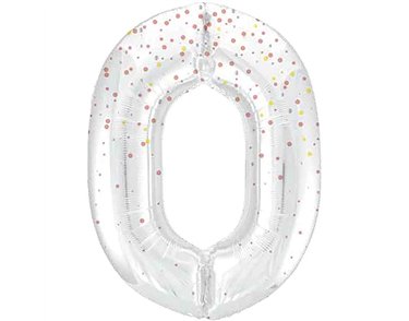 34in GLITZ ROSE GOLD NUMBER 0 FOIL BALLOON
