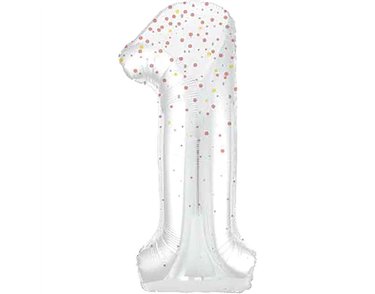34in GLITZ ROSE GOLD NUMBER 1 FOIL BALLOON
