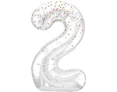 34in GLITZ ROSE GOLD NUMBER 2 FOIL BALLOON