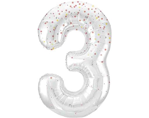 34in GLITZ ROSE GOLD NUMBER 3 FOIL BALLOON