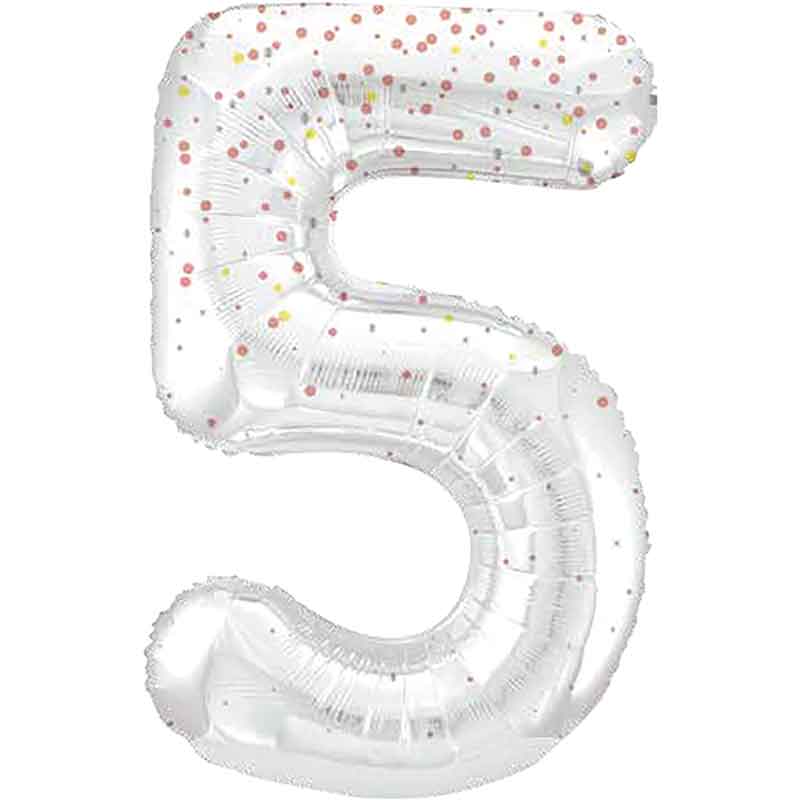34in GLITZ ROSE GOLD NUMBER 5 FOIL BALLOON