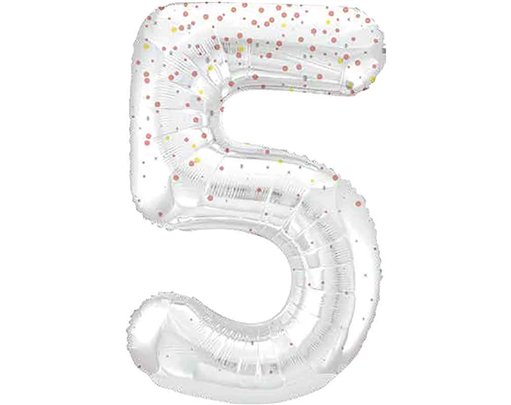 34in GLITZ ROSE GOLD NUMBER 5 FOIL BALLOON