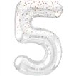 34in GLITZ ROSE GOLD NUMBER 5 FOIL BALLOON