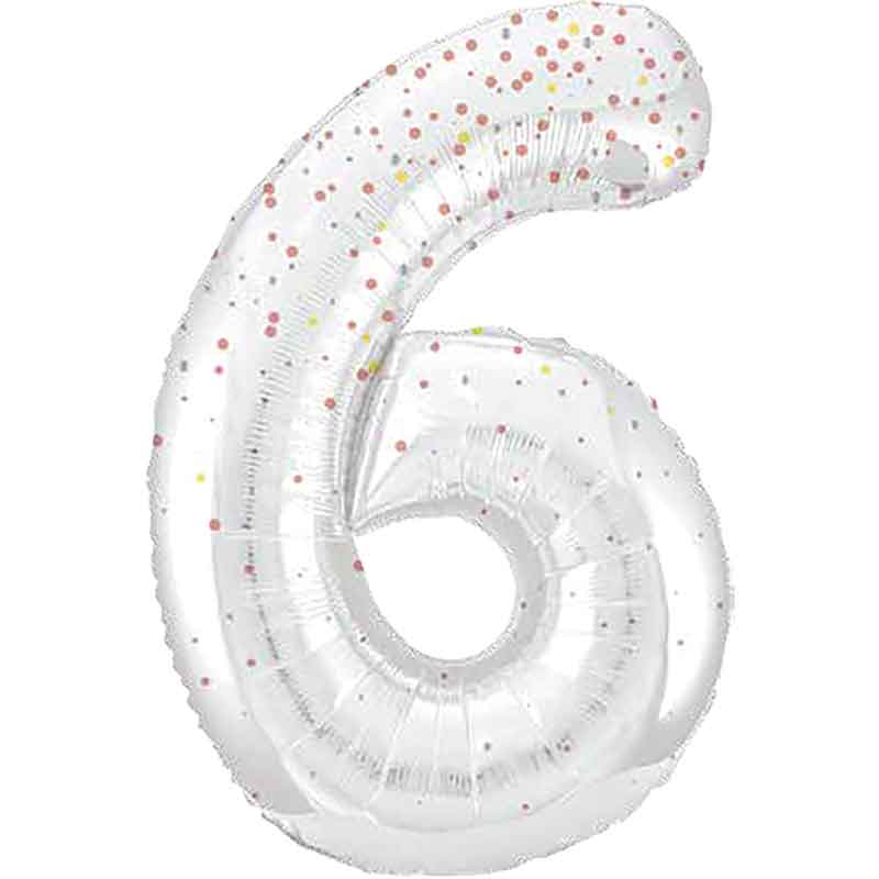 34in GLITZ ROSE GOLD NUMBER 6 FOIL BALLOON