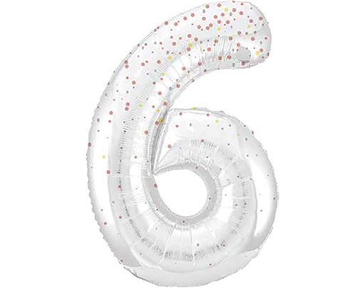 34in GLITZ ROSE GOLD NUMBER 6 FOIL BALLOON