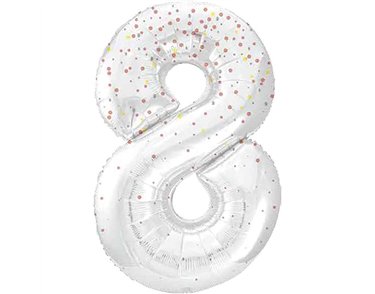 34in GLITZ ROSE GOLD NUMBER 8 FOIL BALLOON