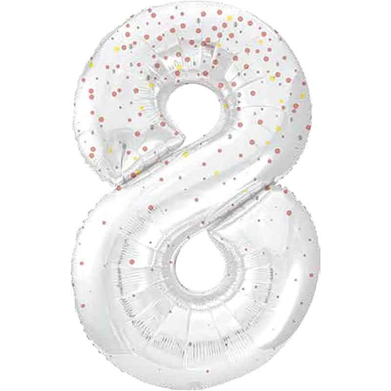 34in GLITZ ROSE GOLD NUMBER 8 FOIL BALLOON