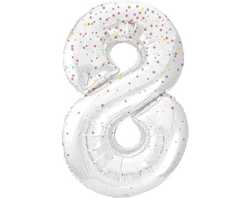 34in GLITZ ROSE GOLD NUMBER 8 FOIL BALLOON