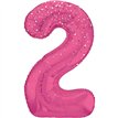 34in GLITZ PINK NUMBER 2 FOIL BALLOON