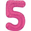 34in GLITZ PINK NUMBER 5 FOIL BALLOON