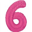 34in GLITZ PINK NUMBER 6 FOIL BALLOON