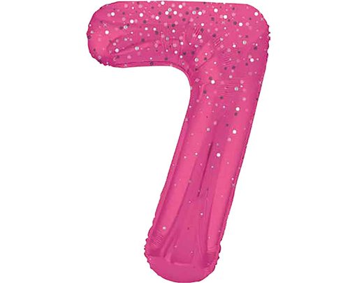 34in GLITZ PINK NUMBER 7 FOIL BALLOON