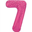 34in GLITZ PINK NUMBER 7 FOIL BALLOON